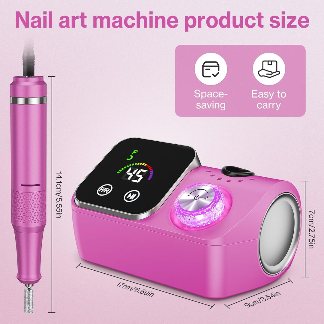Elektrischer Nagelfeile Nagelfräser für Gelnägel, 45000 U/min Nagelfräser Professioneller mit LCD-An