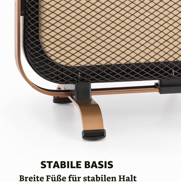 Klarstein HeatPal Marble Blackline Infrarot-Heizung mit Thermostat - mobiles Heizgerät, Standheizger