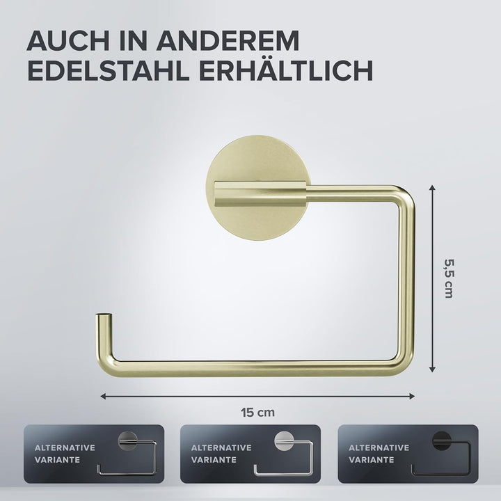 Toilettenpapierhalter Farstadsanden zum Bohren Gold | Edelstahl | Klorollenhalter ohne Deckel | WC R