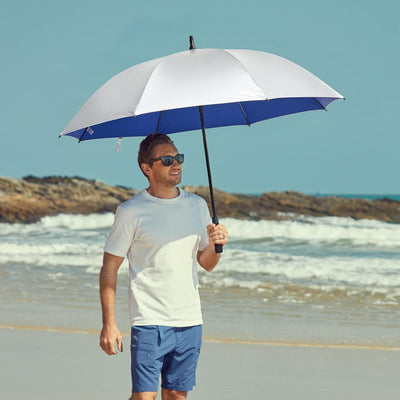 G4Free 54/62 Zoll Golfschirm Regenschirme Silberbeschichtet Sonnenschutz Grosse Winddicht Wasserdich