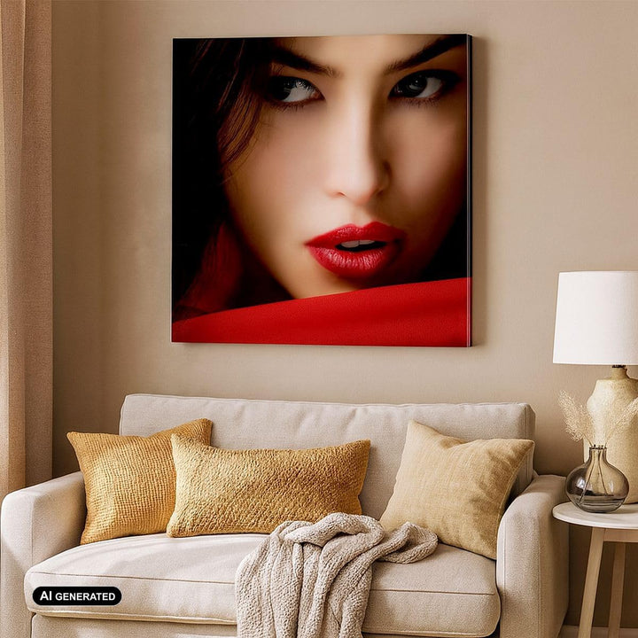 Bilder auf Leinwand 70x70cm Leinwandbild Schönheit brünette eleganc mädchen Gross Wanddeko Bild Schl