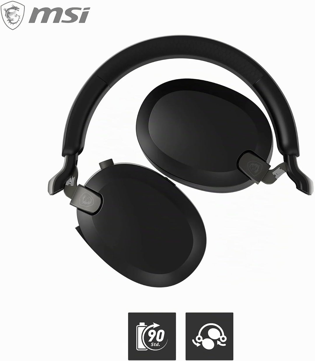 MSI Maestro 500 Wireless Navy Headset, aktive Geräuschunterdrückung, Transparenzmodus, 2,4 GHz, Blue