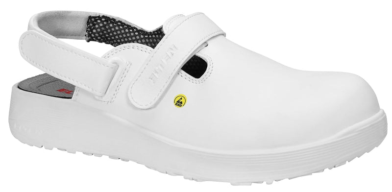 ELTEN Clog Michel White ESD OB, Herren, Textil, leicht, klassisch, Weiss, Grösse: 46 46 EU, 46 EU