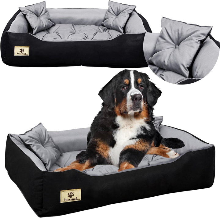 Hundebett Hundekissen Katzenbett Tierbett Hundesofa Wasserdicht Grau/Schwarz für grosse mittelgrosse