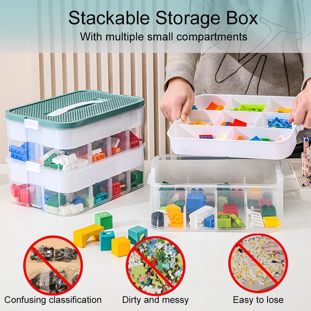Aufbewahrungsbox für Lego Bausteine,Kisten Spielzeug Aufbewahrung mit Deckel,Sortierboxen Kleinteile