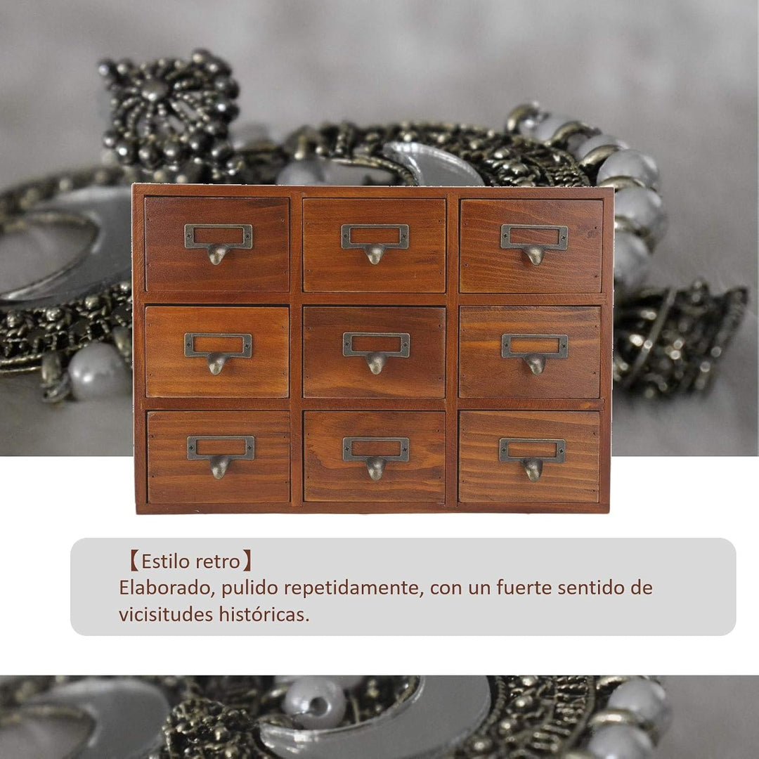DAUERHAFT Vintage Schublade, Aufbewahrungsbox aus Holz, Vintage SchubladenOrganizer, Apothekerschran