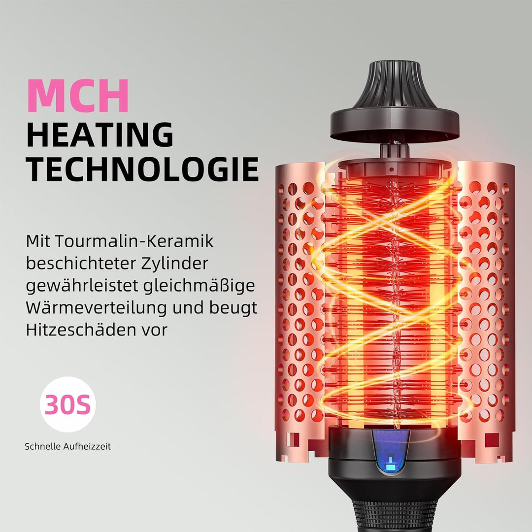 K&K Thermobürste Keratin Thermal Brush Protect Beheiztes Fass Heisse Haarbürste Ionisch Glatt Schein