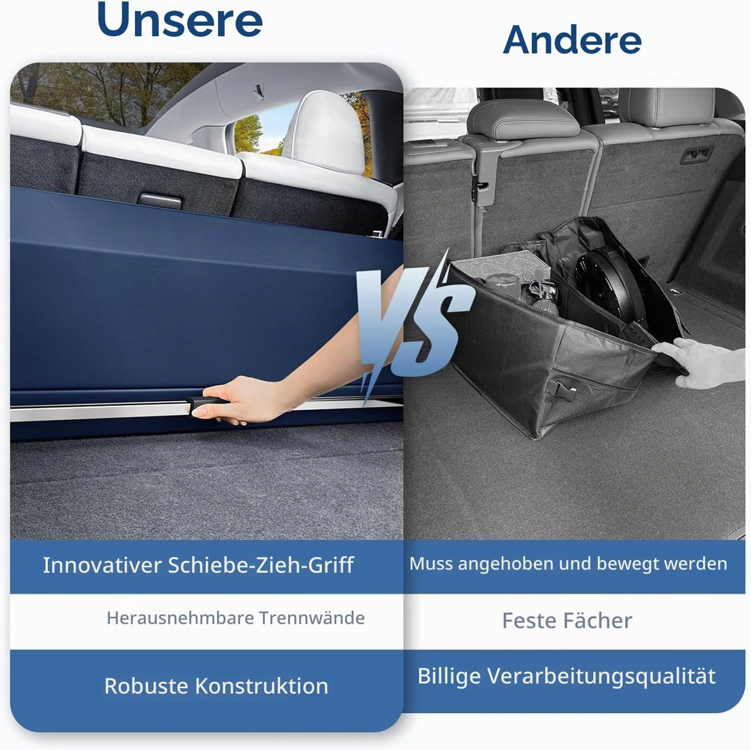 XCF XXL Auto-Kofferraum-Organizer mit Deckel und Stabilem Griffen | Vordertür-Design | Multifunktion