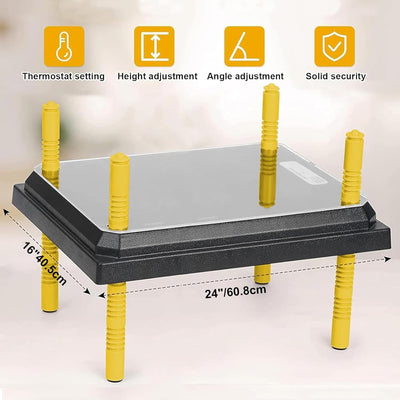 CISSIYOG 16" x 24"Kükenheizplatte, Wärmeplatte mit Verstellbarer Höhe und Winkel, Kükenwärmer, Kunst