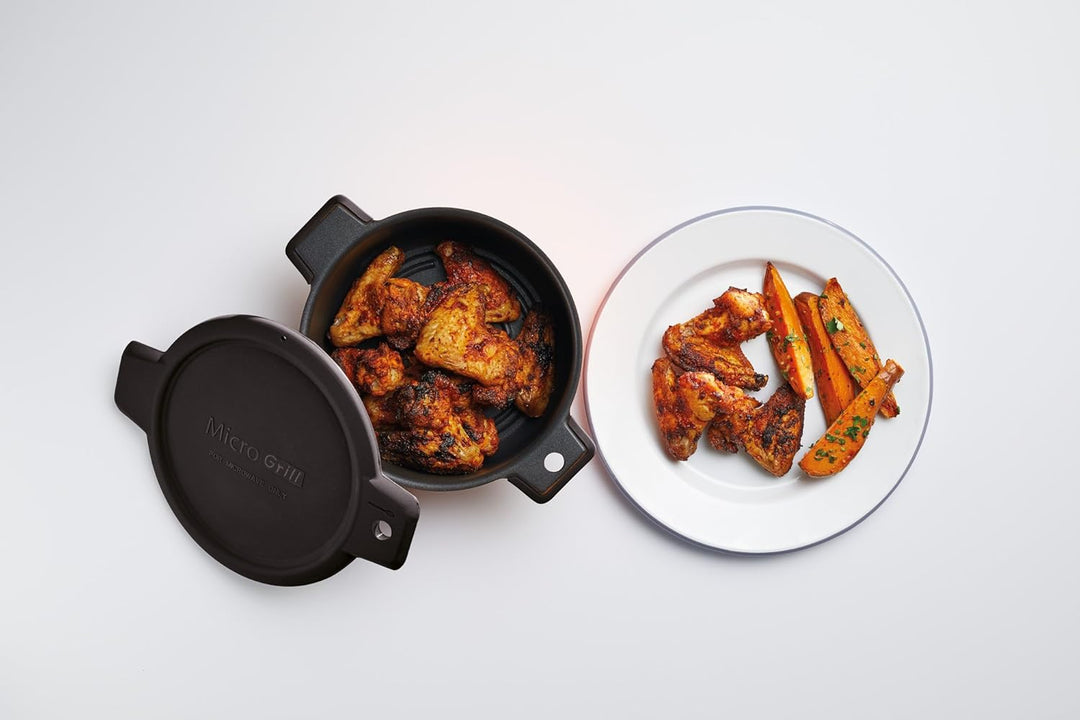 KitchenCraft Mikrowellen-Grill- und Bräunungspfanne, Schnelles Kochen, Backofenqualität, Stabil und