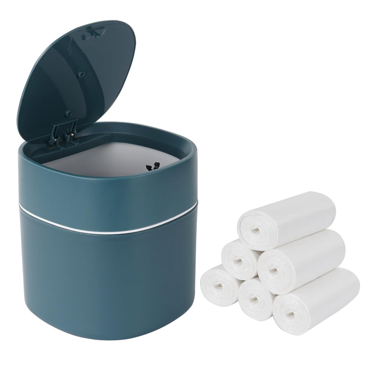 Tischabfalleimer mit Deckel 2L mit Müllsäcken 180 Stück, Mini Tischmülleimer für Den Waschtisch Küch