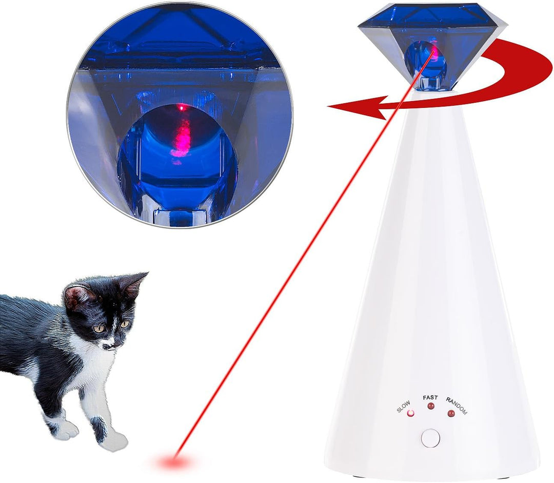 Sweetypet Katzenspielzeug: Automatische Licht-Katzenangel zur Förderung des Jagd-Instinkts (Laser Ka