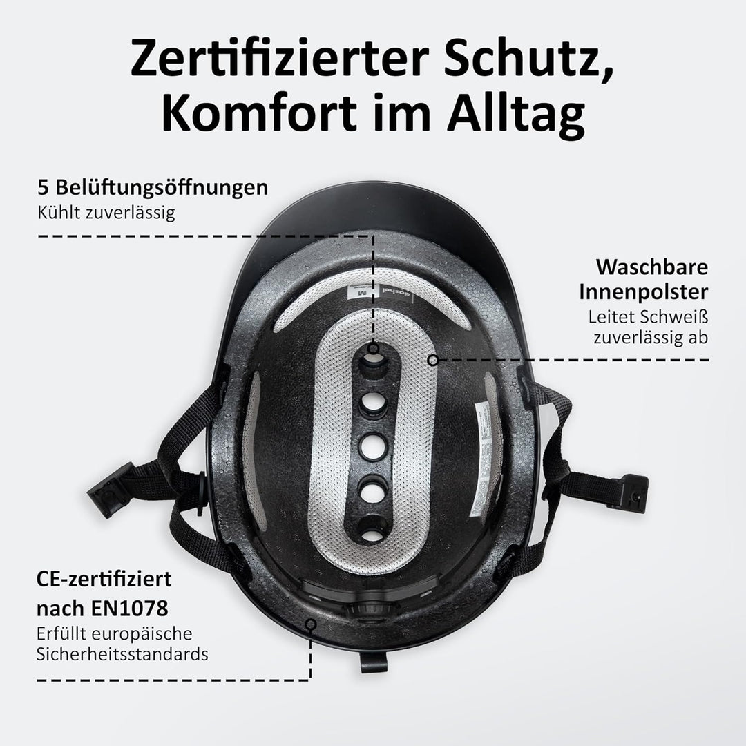 Dashel Recycle Fahrradhelm für Erwachsene – Made in UK, Leichter urbaner Helm für Damen &amp; Herren, CE