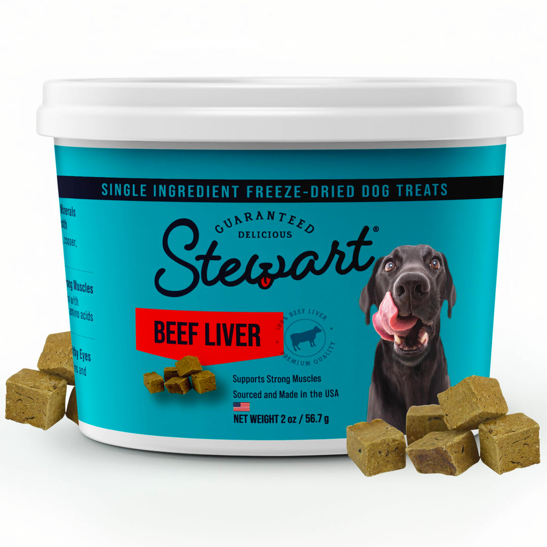 Stewart Gefriergetrocknete Hundeleckerlis, Rindleber, gesund, natürlich, einzelner Inhaltsstoff, get