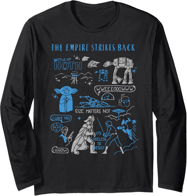 Star Wars The Empire Strikes Back Movie Poster Doodle Langarmshirt