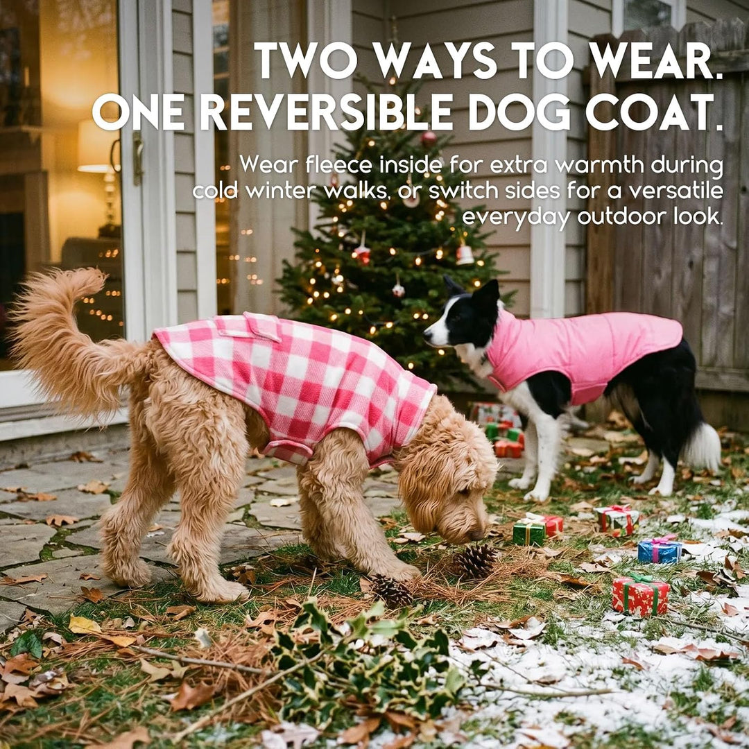 ASENKU Hundemantel für Grosse Hunde 2XL,Warme Hundemantel Winter, Fleece Hundejacke Reversible wasse