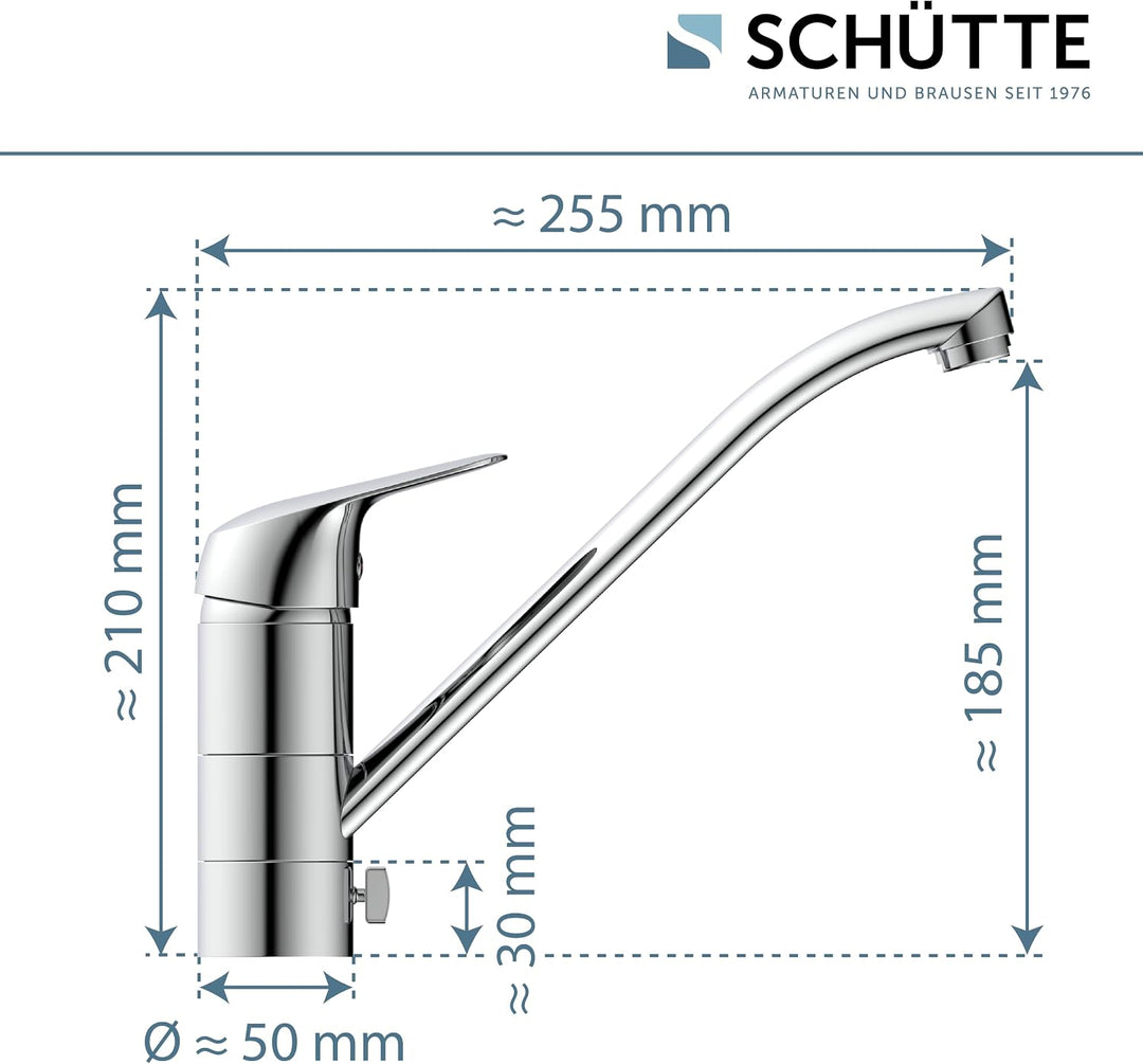SCHÜTTE MB35210 LUCA abnehmbarer Wasserhahn für die Küche, Spültischarmatur Mischbatterie Unterfenst
