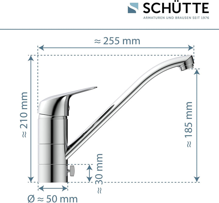 SCHÜTTE MB35210 LUCA abnehmbarer Wasserhahn für die Küche, Spültischarmatur Mischbatterie Unterfenst