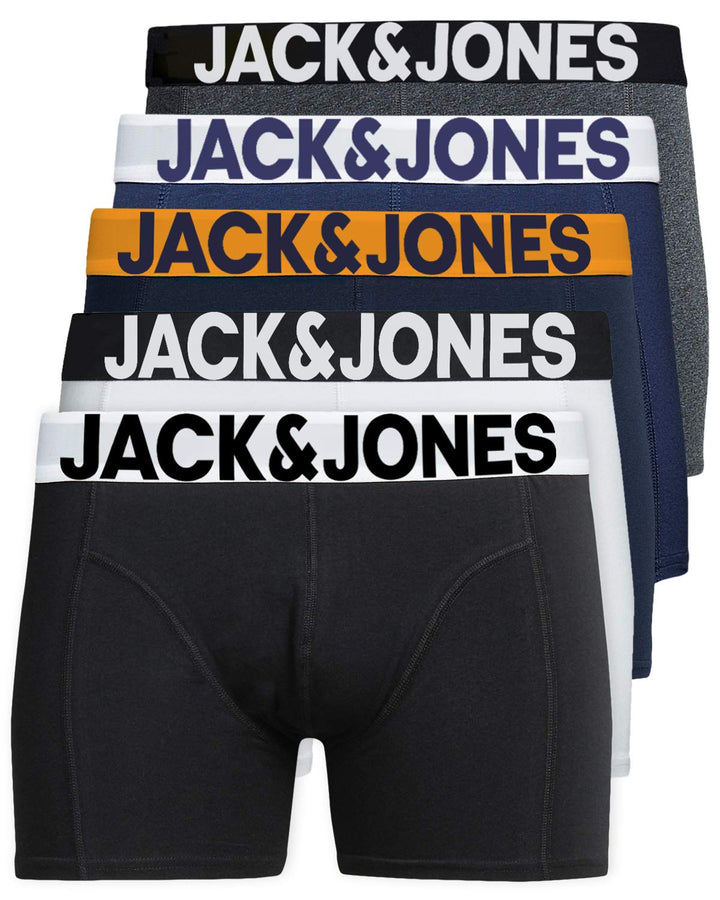 JACK & JONES Herren Unterhosen 5er Set Pack Männer Boxershorts Weiss schwarz blau grau Trunks 122048