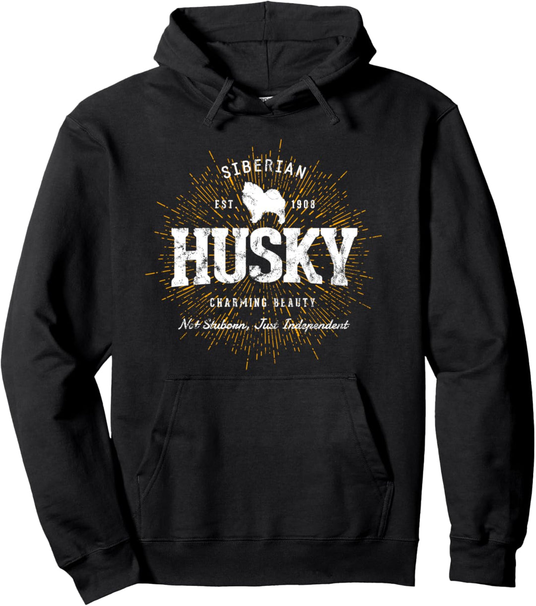 Vintage Siberian Husky Pullover Hoodie
