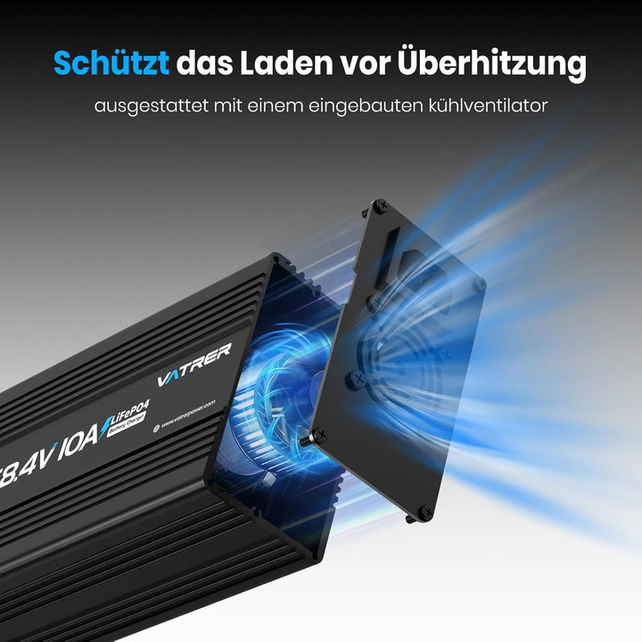 58.4V 10A LiFePO4 Ladegerät AC-DC Lithiumbatterieladegerät Mehrere Schutzfunktionen für 51.2V 48V Li