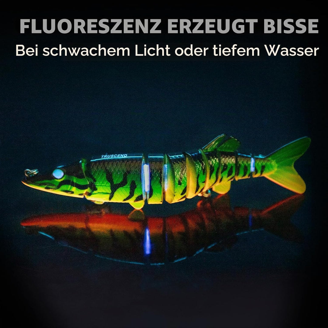 TRUSCEND Angelköder für Süss- und Salzwasser, Lebendiger Schwimmköder für Bass Forelle Crappie, Lang