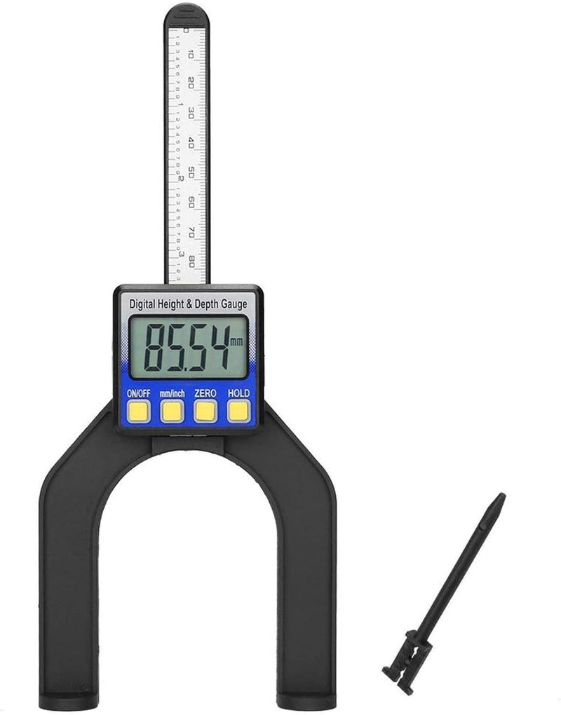 Digitaler Tiefenmesser Höhenmesser, 0–80mm Profiltiefenmesser Digitales Tiefenmessgerät Höhenmessger