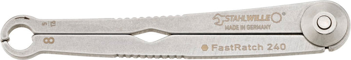 Stahlwille Nr. 240 Ratschenschlüssel FastRatch Schlüsselweite 8 mm und 5/16" L.121,4 mm ideal für Br