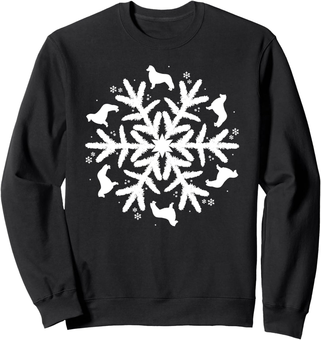 Weihnachten Border Collie Schneeflocke Border Collie Sweatshirt