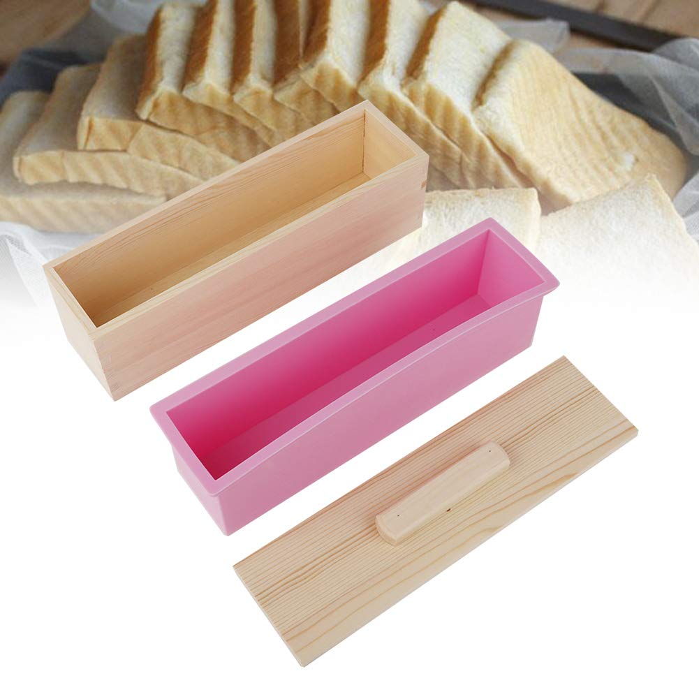 Seifenformen Silikon, 900ML DIY Seifen Silikonform Set, Seifenform mit Holzbox und Deckel, perfektes