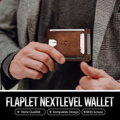 GenTo - Geldbörse mit/ohne Münzfach - TÜV geprüfter RFID NFC Schutz - Magic Wallet - Inklusive Gesch