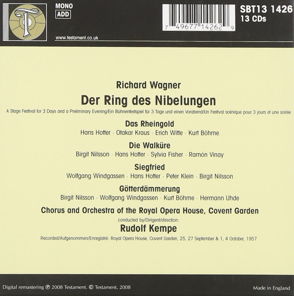 Der Ring des Nibelungen (Covent Garden 1957), Audio-CD