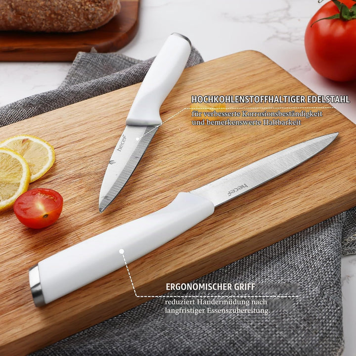 hecef Messerset mit Messerhalter Magnetisch, 5 tlg Scharfe Küchenmesser Set mit 33cm Messer Magnetle