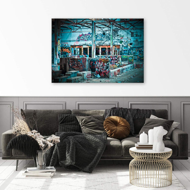 Feeby Bilder Fabrik XXL 120x80 cm 1 Teilig Wohnzimmer Schlafzimmer Büro Flur Küche Wandbilder Leinwa