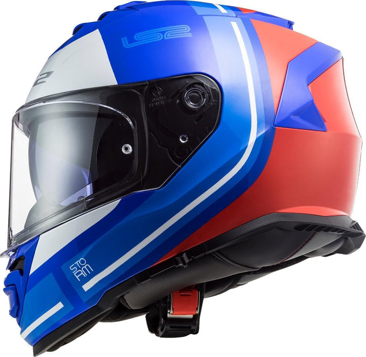 LS2 Unisex Storm Slant Motorradhelm, XS rot / blau