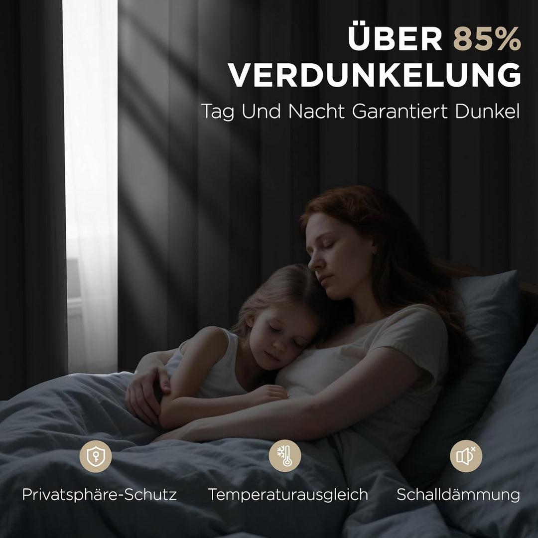 Joydeco Blickdichte Vorhänge mit Ösen Gardinen 2 Stück Verdunkelungsvorhang Thermovorhang Hitzeschut