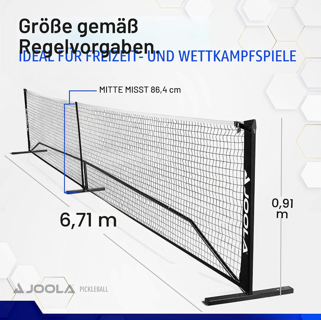 JOOLA Pickleballnetz Pickleball Net mit Stahlrahmen, Strapazierfähiges PPVC-Netz, Outdoor/Indoor, in
