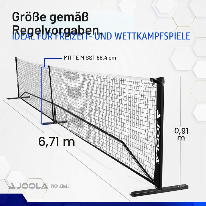 JOOLA Pickleballnetz Pickleball Net mit Stahlrahmen, Strapazierfähiges PPVC-Netz, Outdoor/Indoor, in