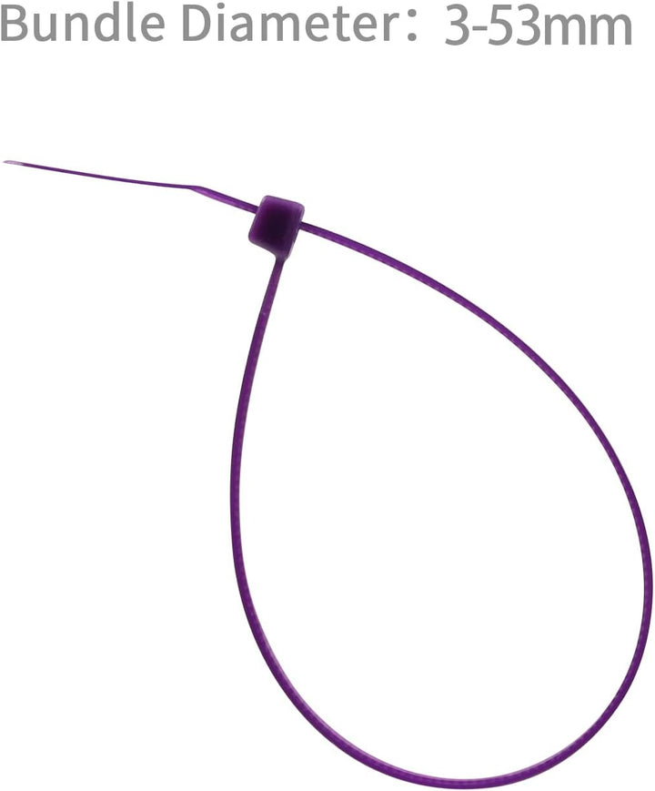 XINGO 1000 Stück Kabelbinder Purpur, 200mm x 2,5mm, 8,1 kg Zugfestigkeit, kleine Grösse, UV Beständi