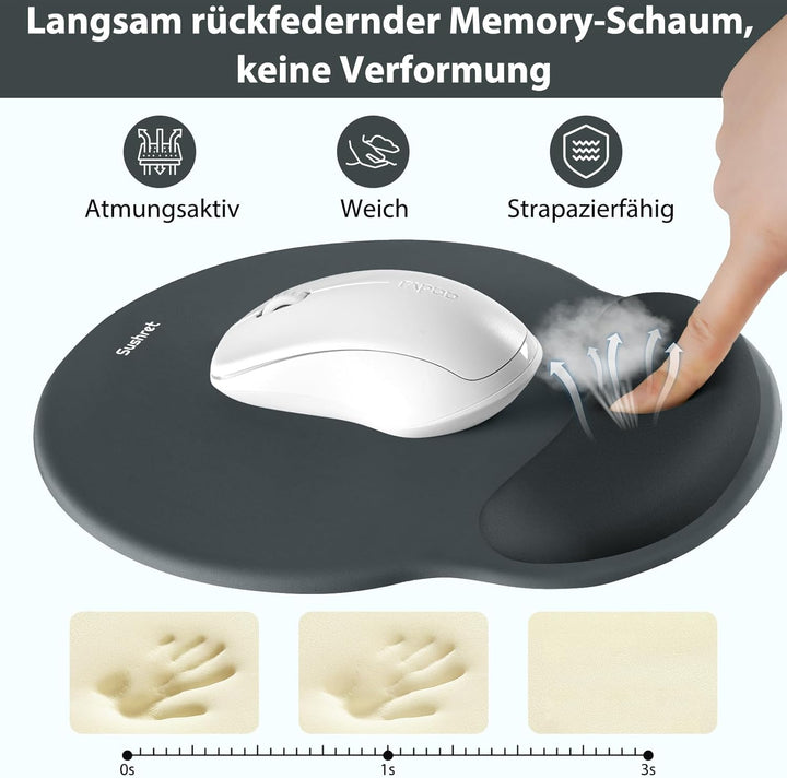 Mauspad & Tastatur Handballenauflage, 3-in-1 Ergonomisches Gel Memory Foam Handballenauflage mit Han