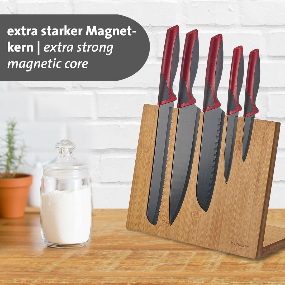 Westmark Messerblock – Magnetischer Messerhalter aus Holz mit Magnetkern, stabile Halterung für Küch