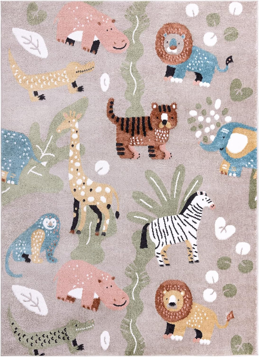 Teppich Fun Africa Kinderteppich für Babyzimmer, Spielteppiche, Kinderzimmer, Moderne, Tiere, Afrika