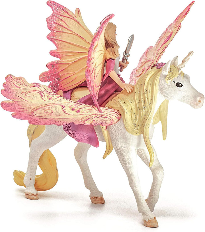 schleich BAYALA 70568 Fee Feya und Einhorn Pegasus Spielset, Magisches Fantasie Einhorn mit Flügel u