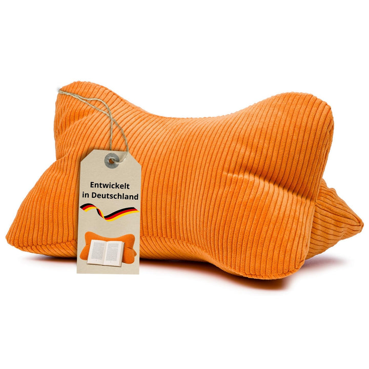 liebling Cord Lesekissen für Bett und Sofa, Bücherkissen, Lesehilfe, 40x25 cm, Leseknochen, Serie Ve