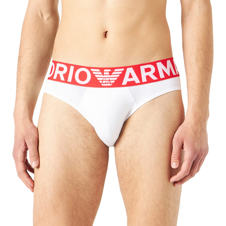 Emporio Armani Herren Brief Megalogo Briefs (1er Pack) S Weiss, S Weiss