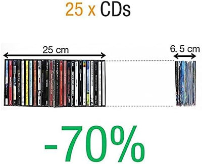 3L CD Hülle mit Verschlussklappe - Praktisch für die CD Aufbewahrung - 100 Stück - CD-Hüllen Plastik