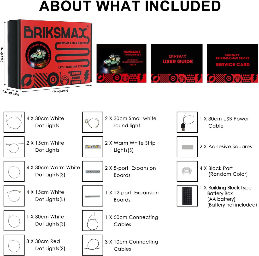 BRIKSMAX 10317 Led Licht für Lego Klassischer Land Rover Defender 90 - Compatible with Lego Icons Ba