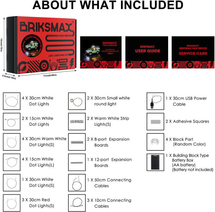 BRIKSMAX 10317 Led Licht für Lego Klassischer Land Rover Defender 90 - Compatible with Lego Icons Ba