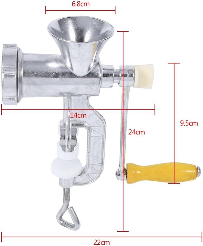 Aluminium-Fleischwolf Grösse 5, manuelle Fleischmühle mit Tischklemme, Fleischwolf für die Herstellu