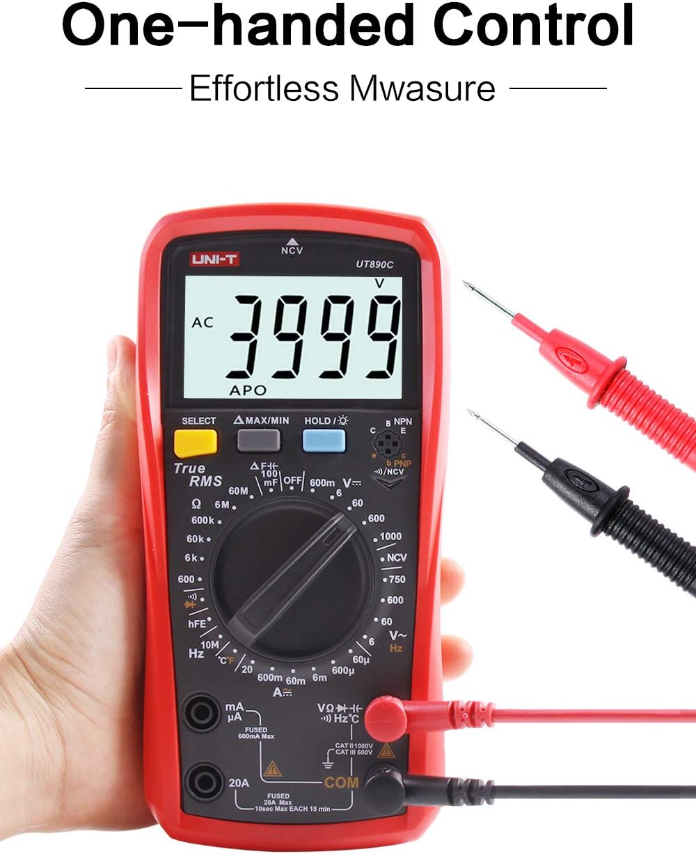 UNI-T UT890C Professionelles Digitalmultimeter Tester Voltmeter Amperemeter Ohmmeter RMS 6000-Konten
